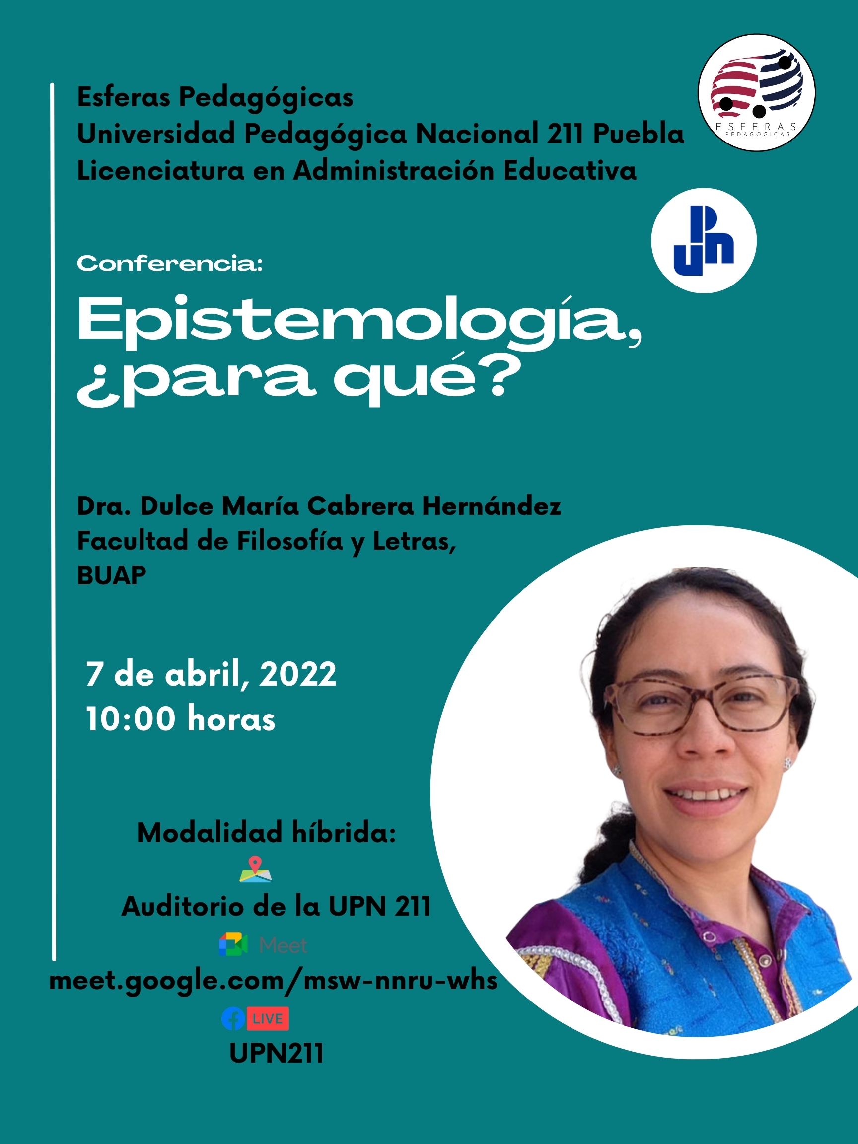 "Epistemología, ¿para qué?" Dra. Dulce María Cabrera Hernández